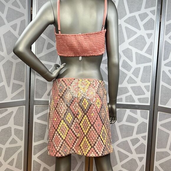 Caroline Constas Sequined Cropped Top and Mini Skirt Set NWT 6 - Picture 6 of 14